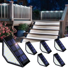 SOLPEX solar step lights illuminate outdoor stairs with a bright 24-LED glow