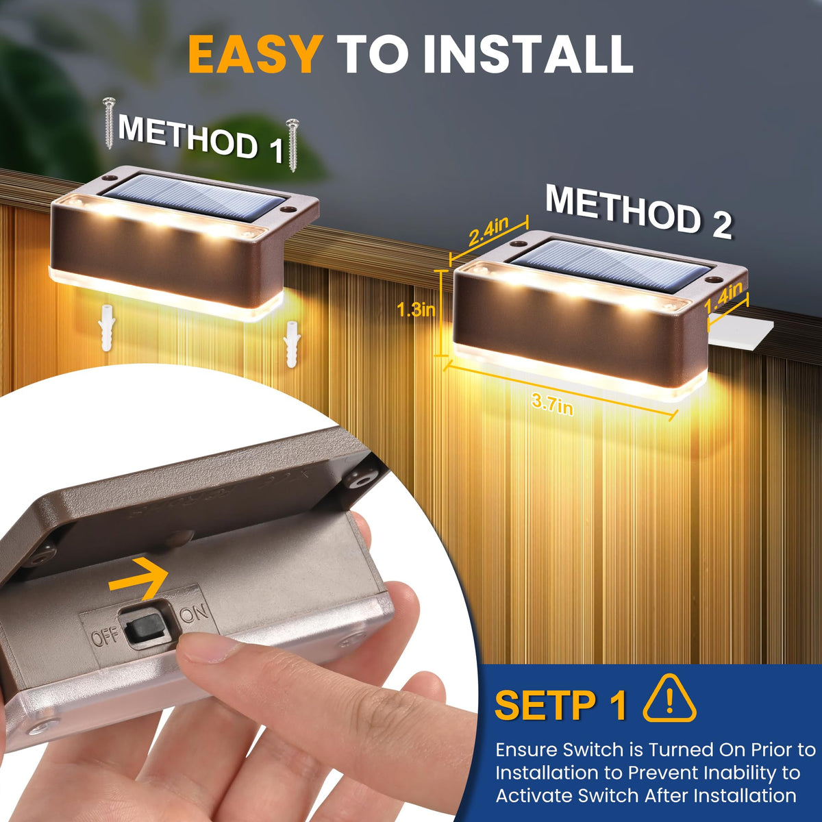 SOLPEX step lights provide warm illumination to guide stairs safely