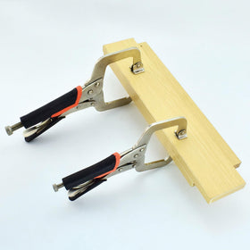 SOLUDE locking pliers in metalworking and welding setup for secure hold.