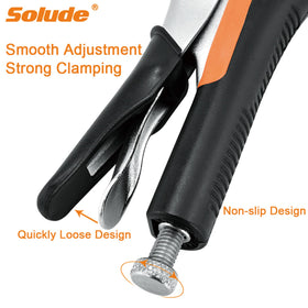 SOLUDE pliers with swivel pads providing stable contact on irregular surfaces.