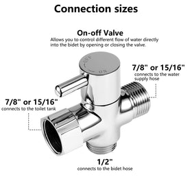 SOMDARHK bidet t-adapter chrome-plated finish detail emphasizing corrosion resistance.