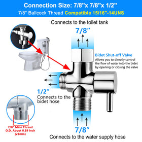 SOMDARHK bidet t-adapter leak-washer detail demonstrates leak-proof seal.