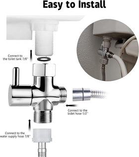 SOMDARHK bidet t-adapter seven-eight by seven-eight by one-half thread connections show broad compatibility.