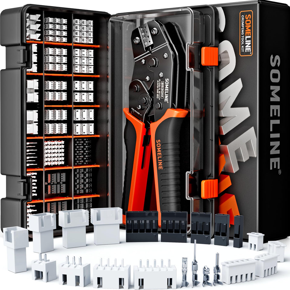 SOMELINE crimp tool with ratcheting handle for precise, reliable connections