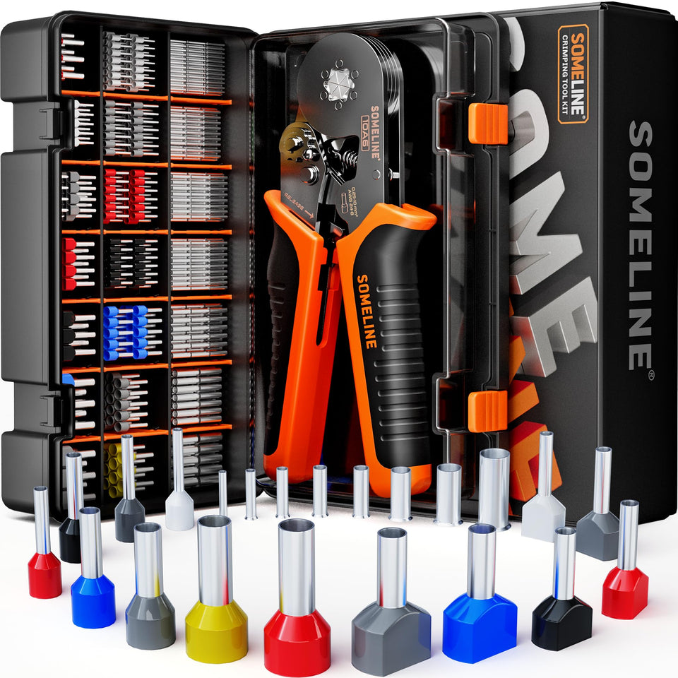 SOMELINE ferrule hex crimping tool kit compact setup for on-site electrical work.