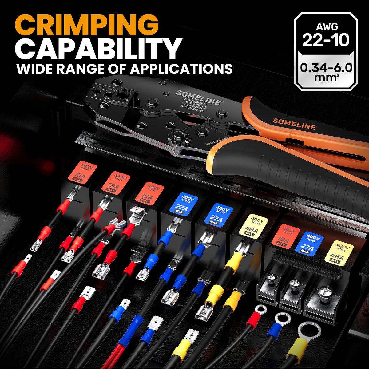 SOMELINE insulated connectors kit laid out for versatile electrical maintenance