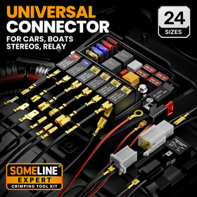 SOMELINE open-barrel terminals 2.8-6.3 mm support versatile DIY connections.