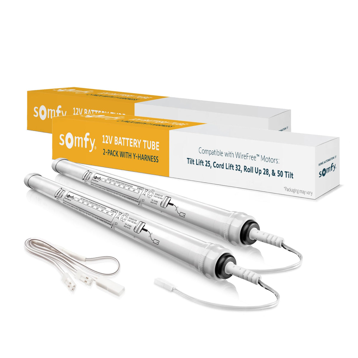 Somfy battery tubes 12V-2pack powering multiple motorized shades