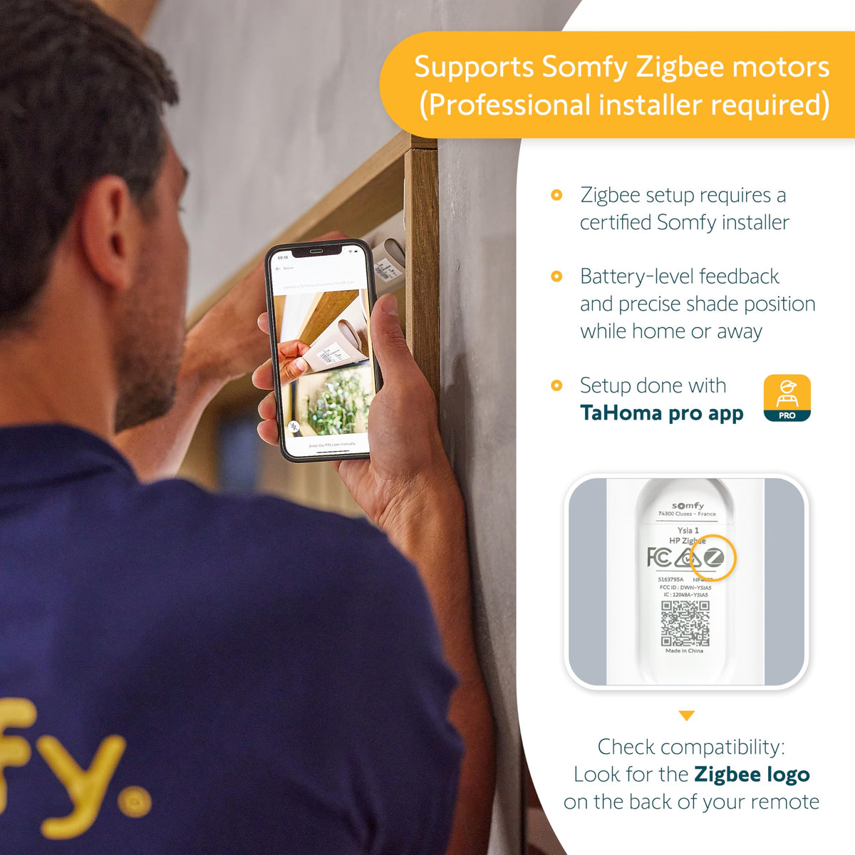 Somfy TaHoma Ethernet adapter ensures stable connectivity for reliable control.