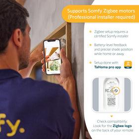 Somfy TaHoma Ethernet adapter ensures stable connectivity for reliable control.