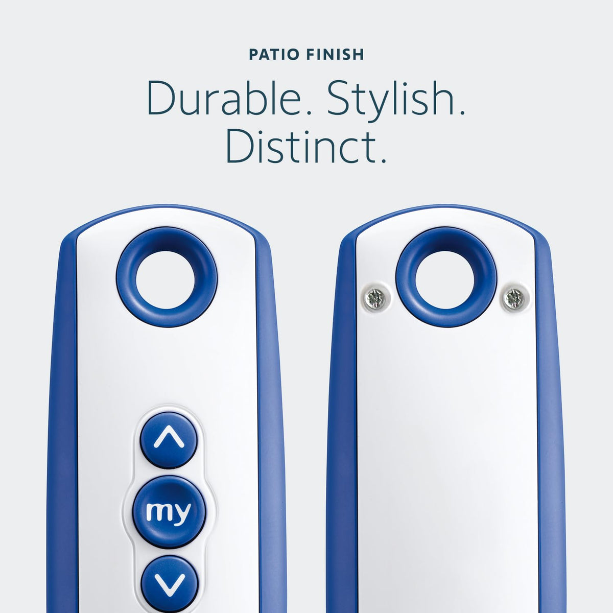 Telis 4 Patio remote used in an outdoor setup to control shades.