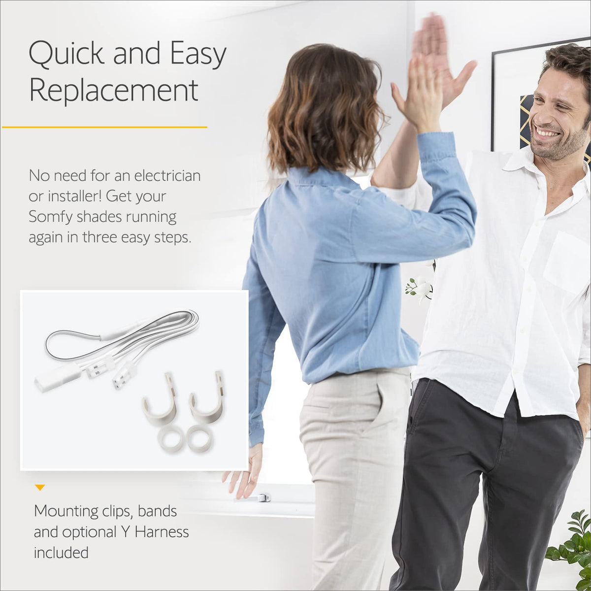 Somfy WireFree motor compatibility and easy battery replacement