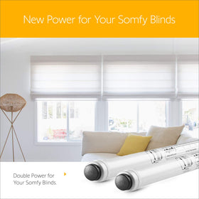 Somfy Y-harness connects two battery tubes for extended runtime
