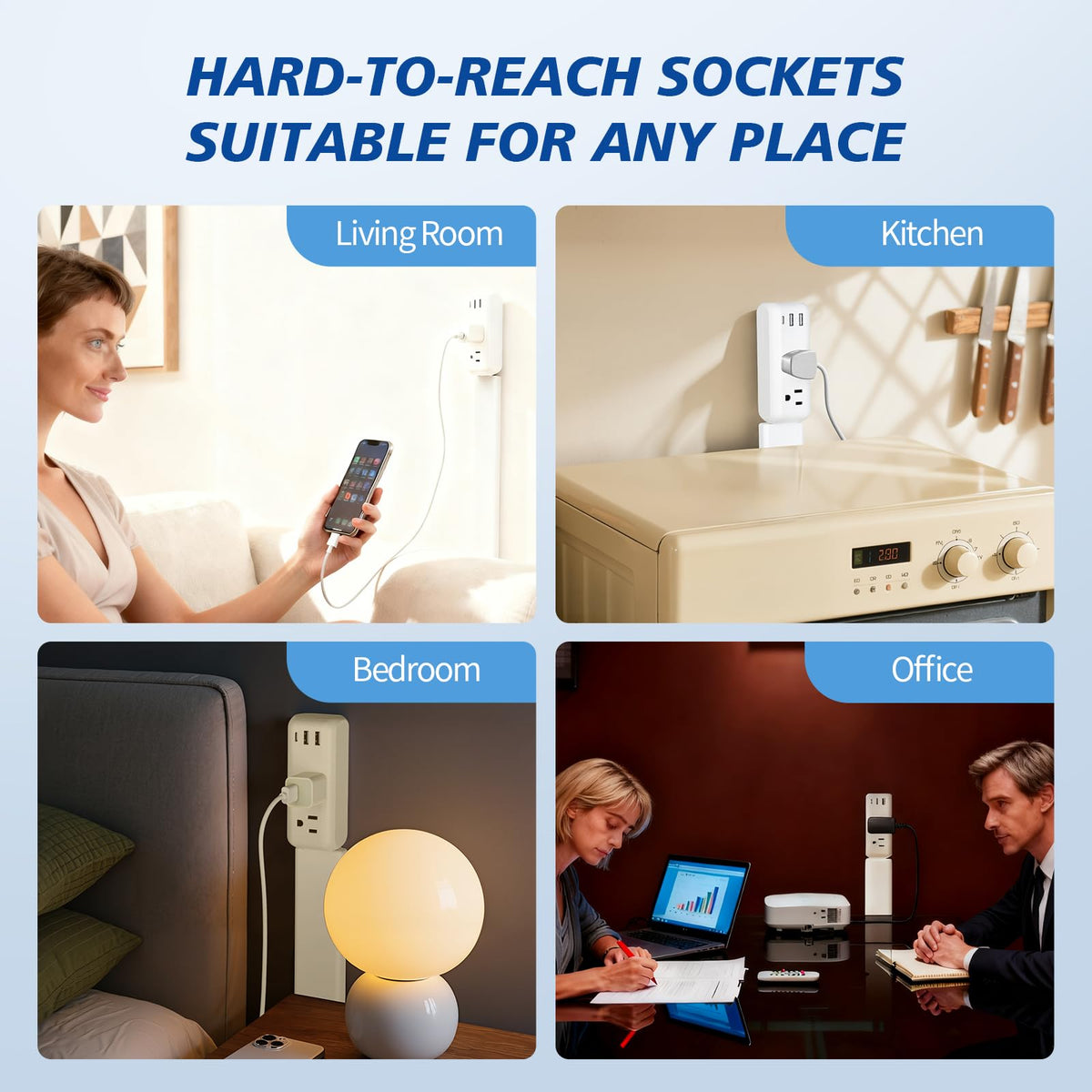 SOMOSU compact extendable outlet stick ideal for travel