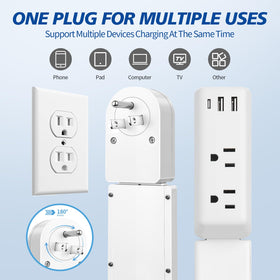SOMOSU outlet extender rotates 180 degrees for flexible placement