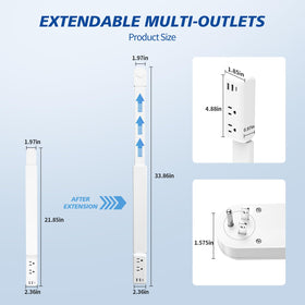 SOMOSU power strip provides two AC outlets for laptops and appliances