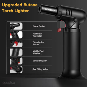 Sondiko flame adjustable control enables precise heat levels for various tasks.