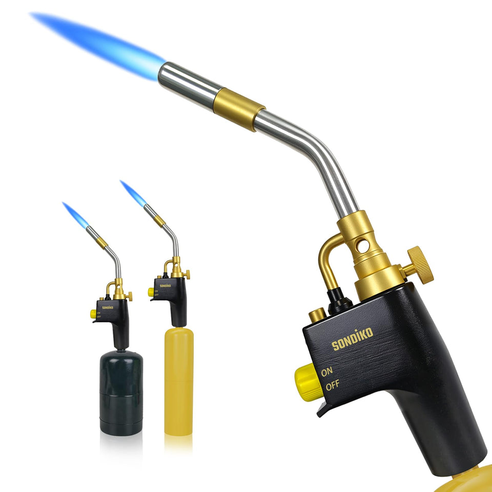 Sondiko torch head with reliable ignition for quick starts in metalworking tasks.