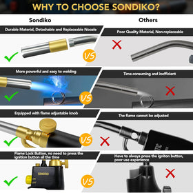 Sondiko torch with CGA600 compatibility for welding and brazing versatility.