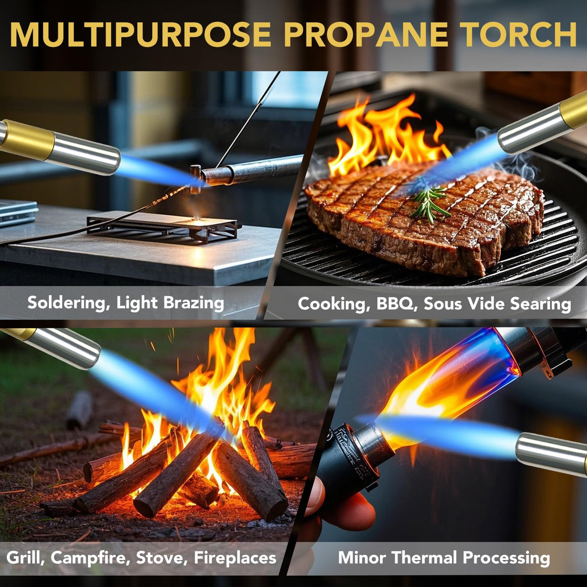 Sondiko torch-head in use for barbecue or culinary searing.