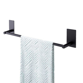 Songtec adhesive towel bar on wall, rust-resistant stainless steel for bathroom use.