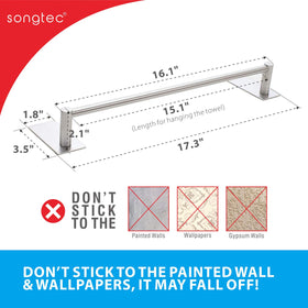 Songtec SUS304 stainless steel towel bar resists rust in humidity
