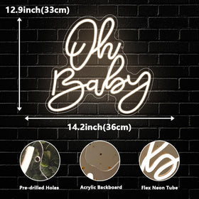 Songyuneon Oh Baby neon sign includes USB dimmer for adjustable brightness.