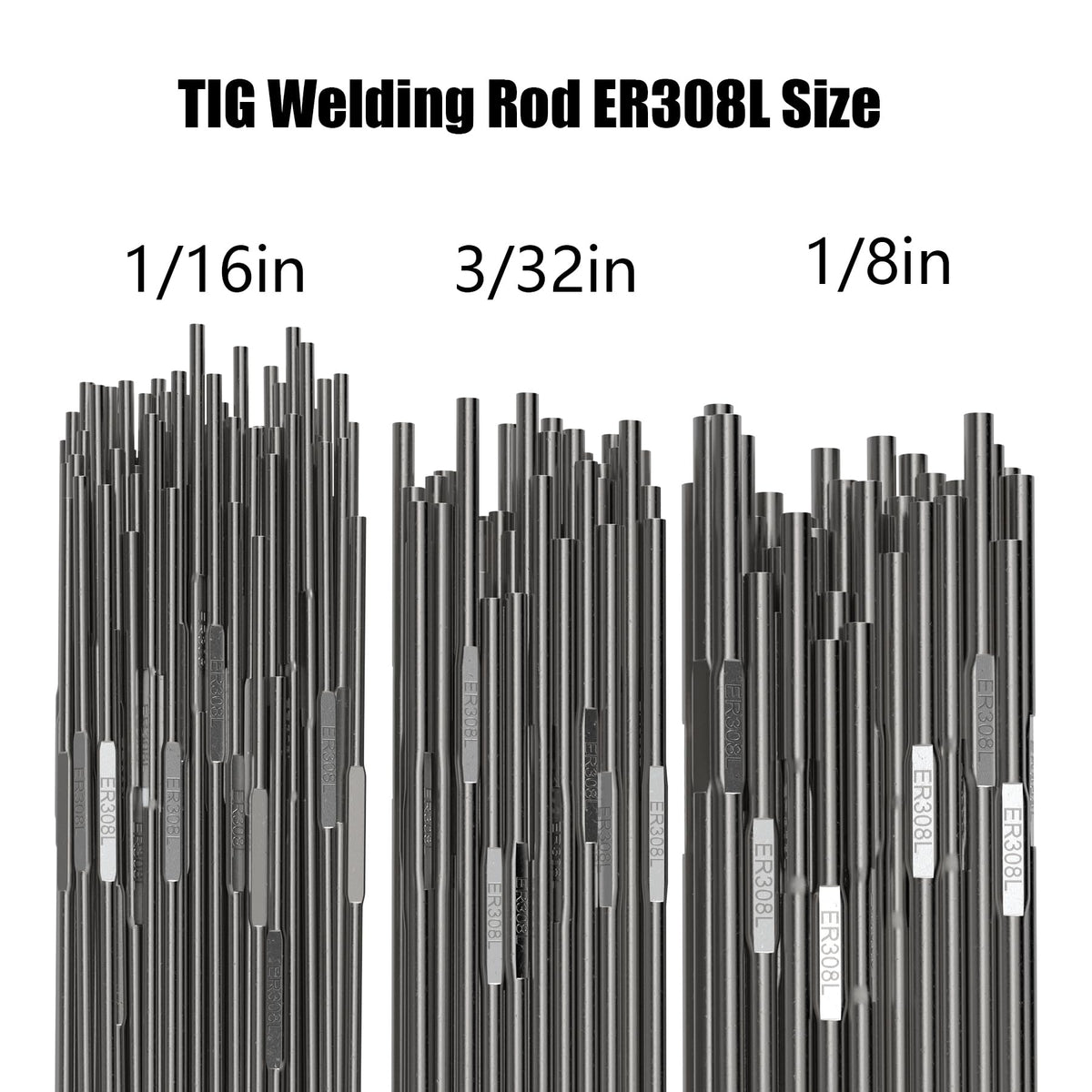 SONNLER ER308L TIG rod 16-inch closeup highlights alloy composition suitability