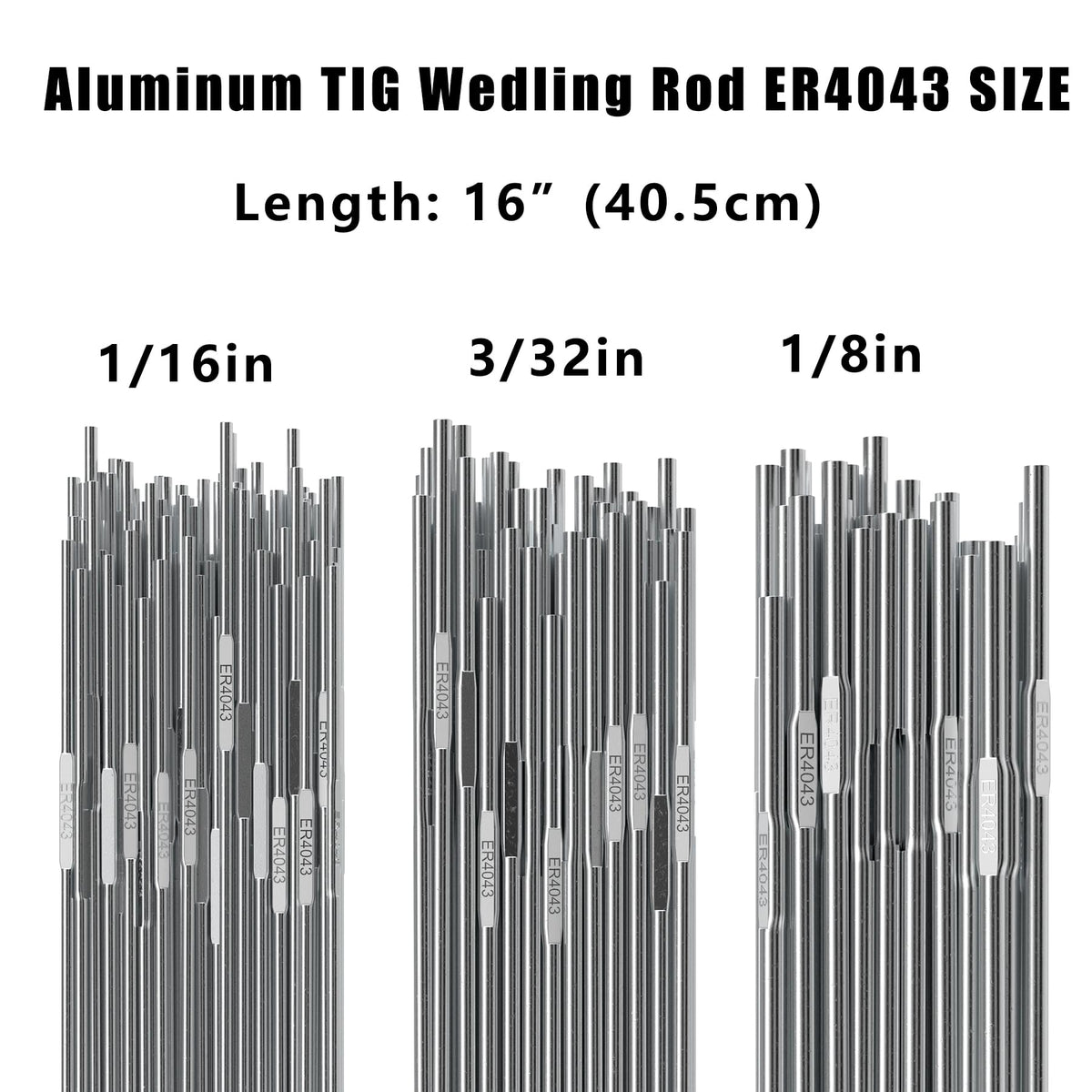 Diameter option 3/32 inch highlighted on SONNLER ER4043 welding rod.