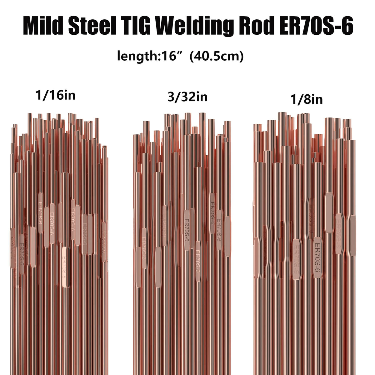 SONNLER ER70S-6 TIG rod 1-8x16 illustrating versatile thickness options.
