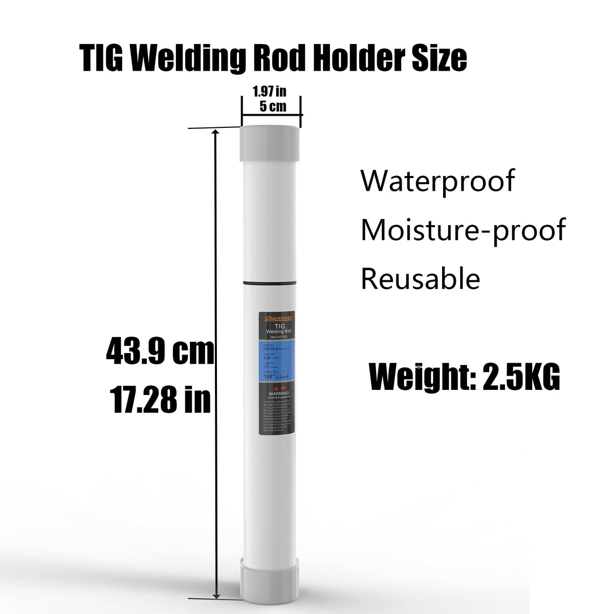 SONNLER ER70S-6 TIG rod 3-32x16 showing precise diameter for strong welds.
