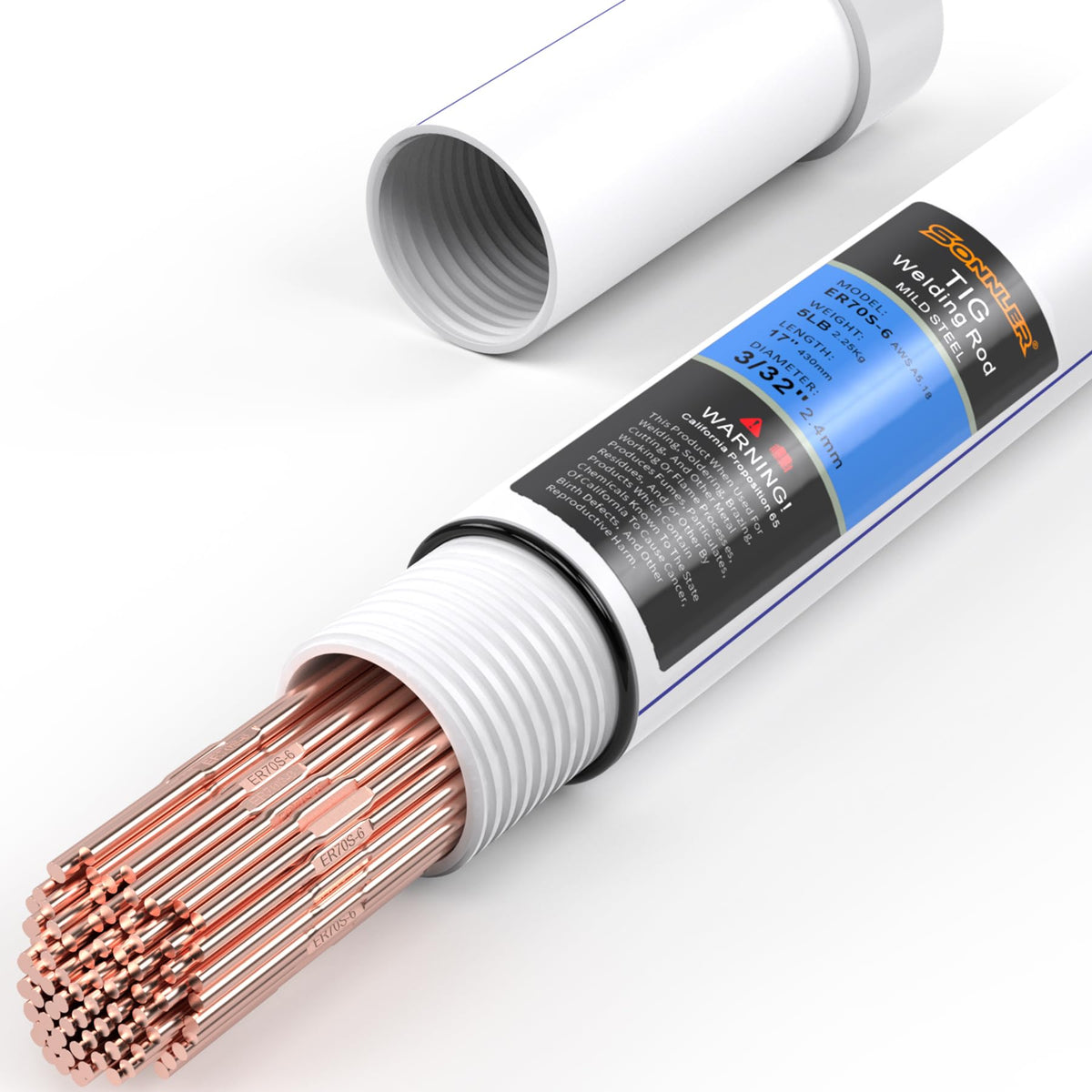 SONNLER ER70S-6 TIG welding rod packaging protecting dry storage.