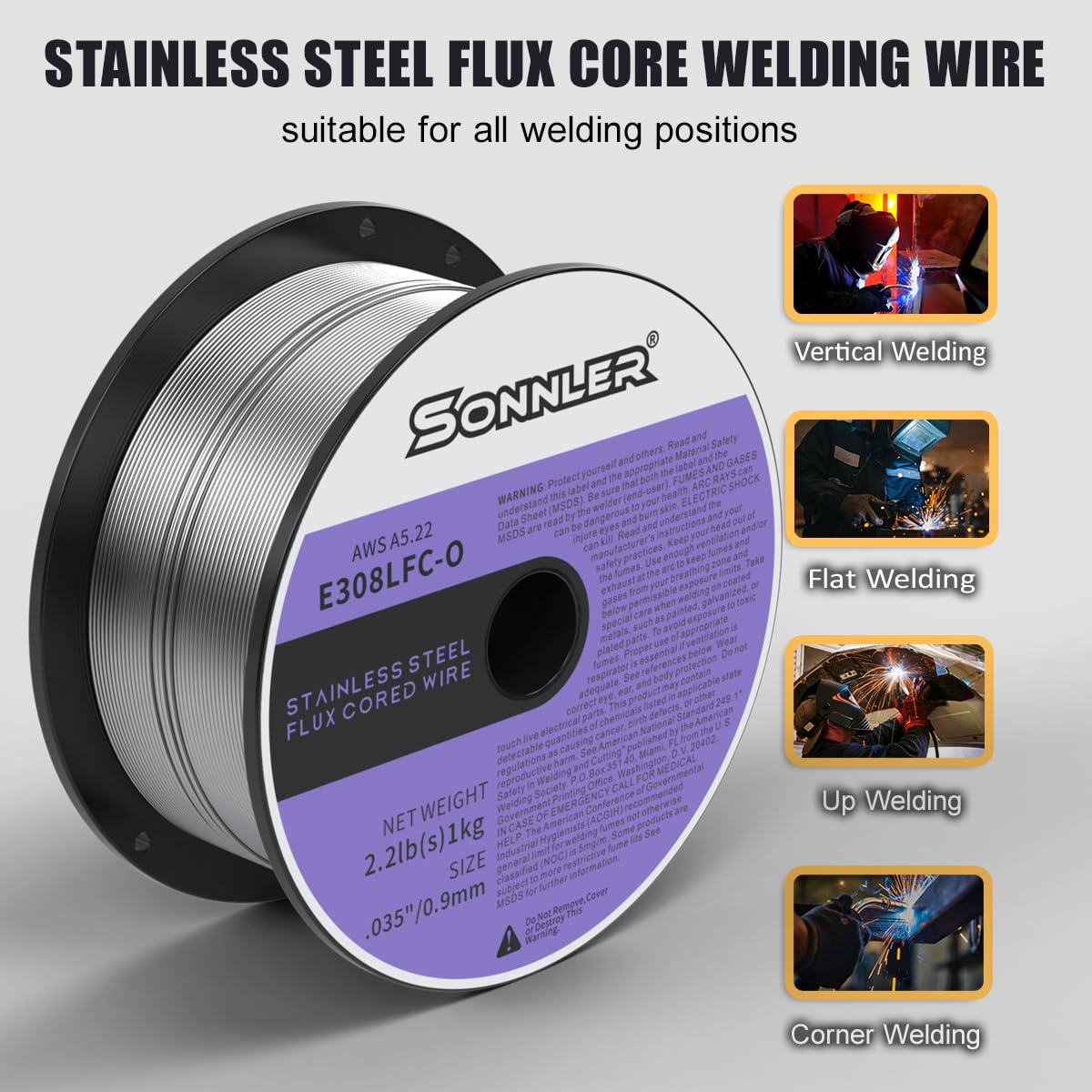 SONNLER E308LFC-O slag coverage for clean welds