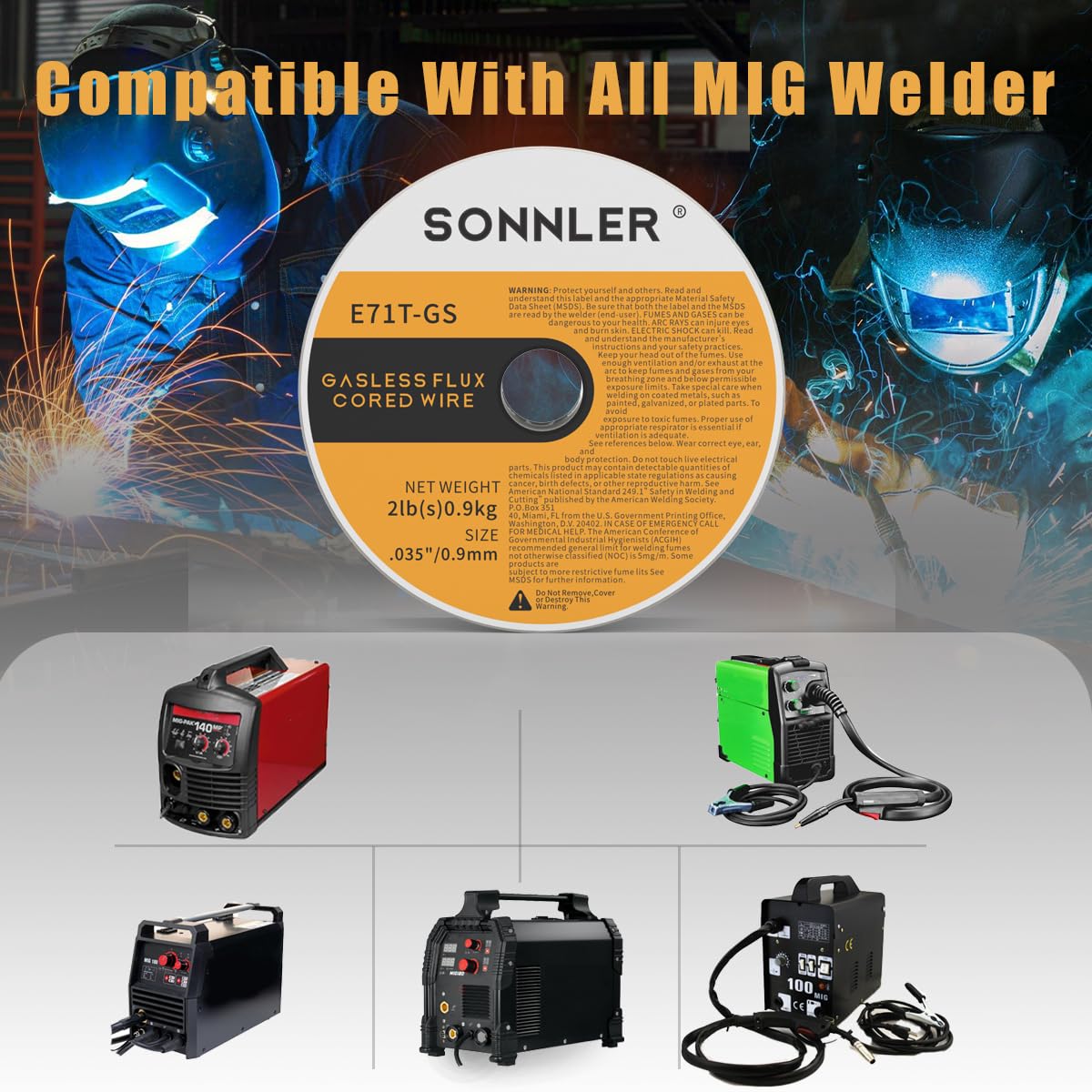 SONNLER Sonner 035 welding wire suitable for multiple joint types