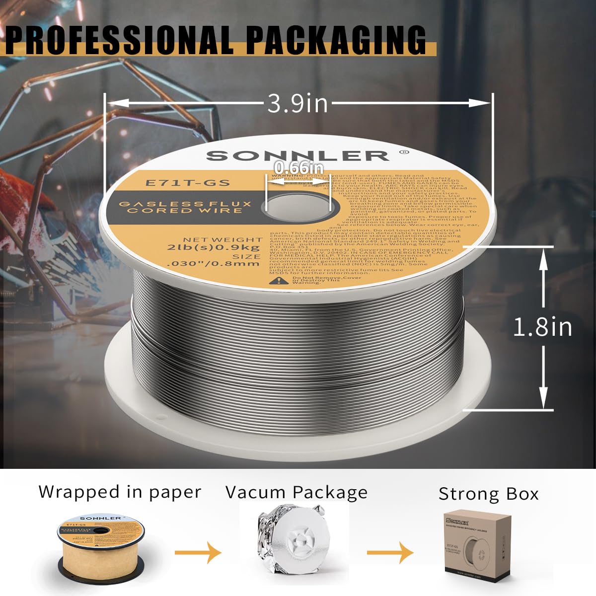 SONNLER ideal for T-joints, butt welds, and lap welds with smooth slag coverage.