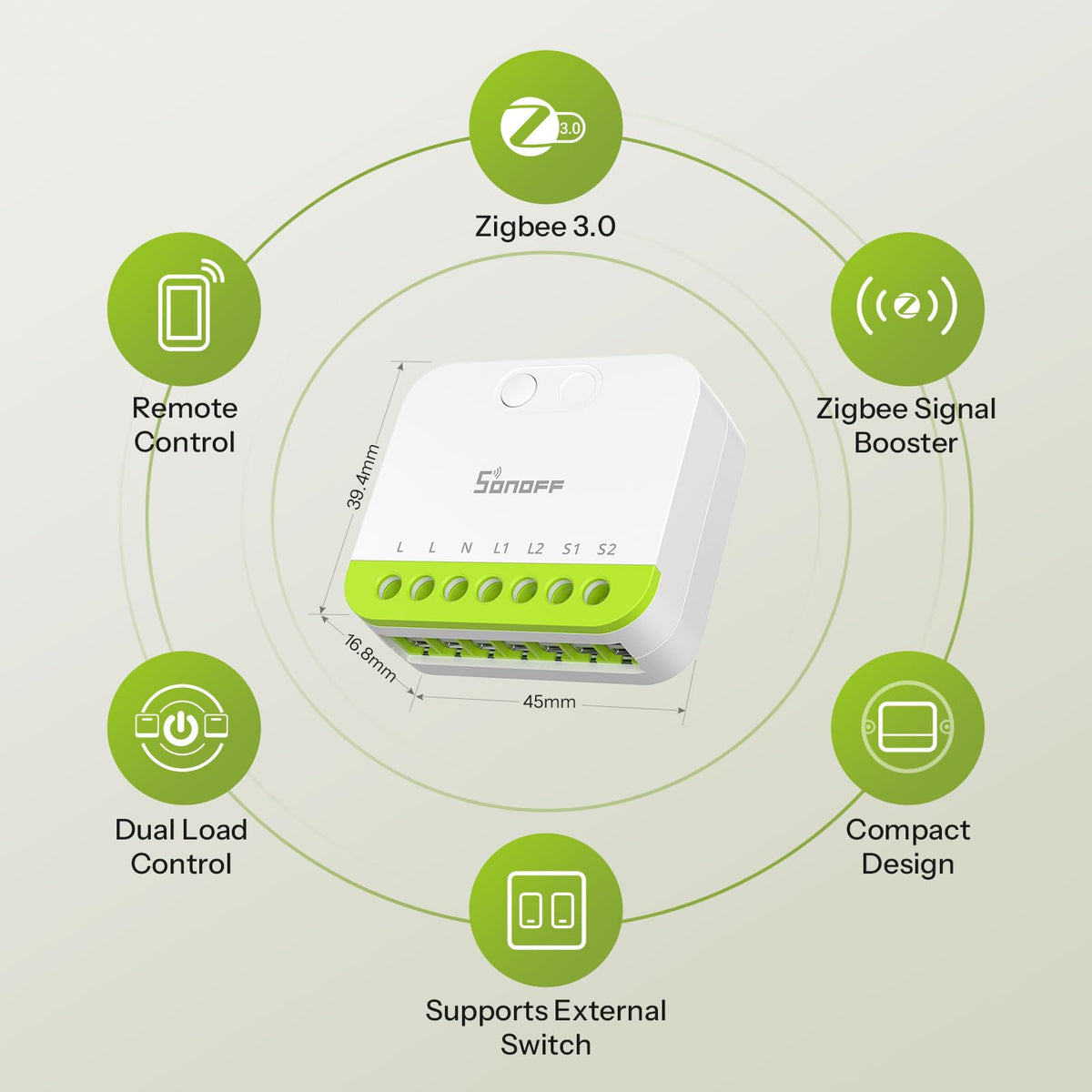 SONOFF MINI Duo 2 Zigbee 3.0 compatibility enables seamless hub-based control