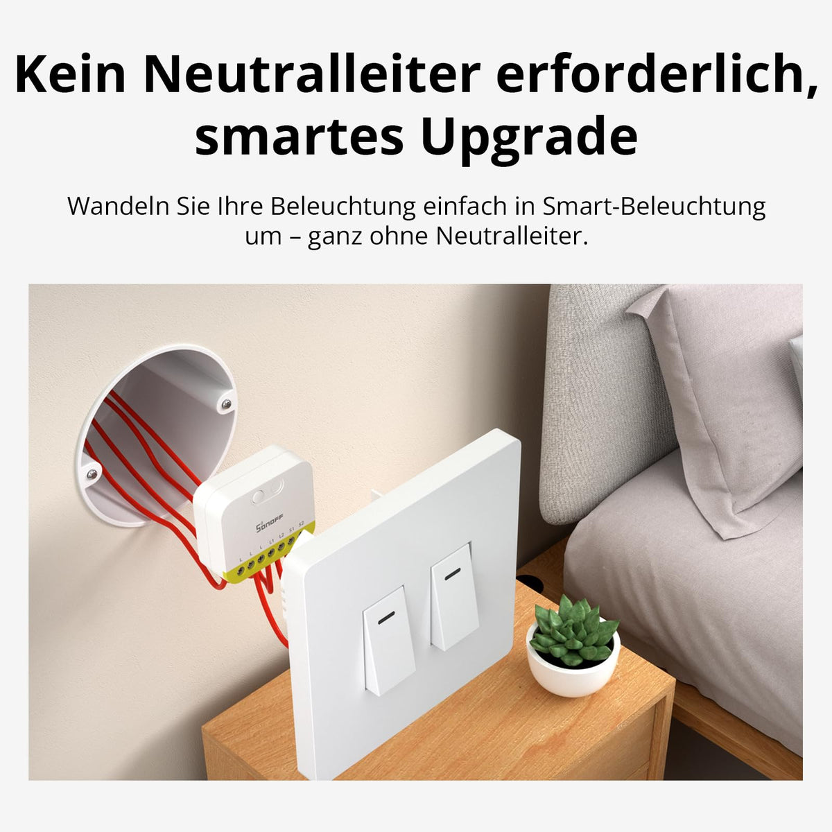 SONOFF Mini Duo-L Zigbee Switch compact design fits tight switch boxes.