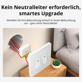 SONOFF Mini Duo-L Zigbee Switch compact design fits tight switch boxes.