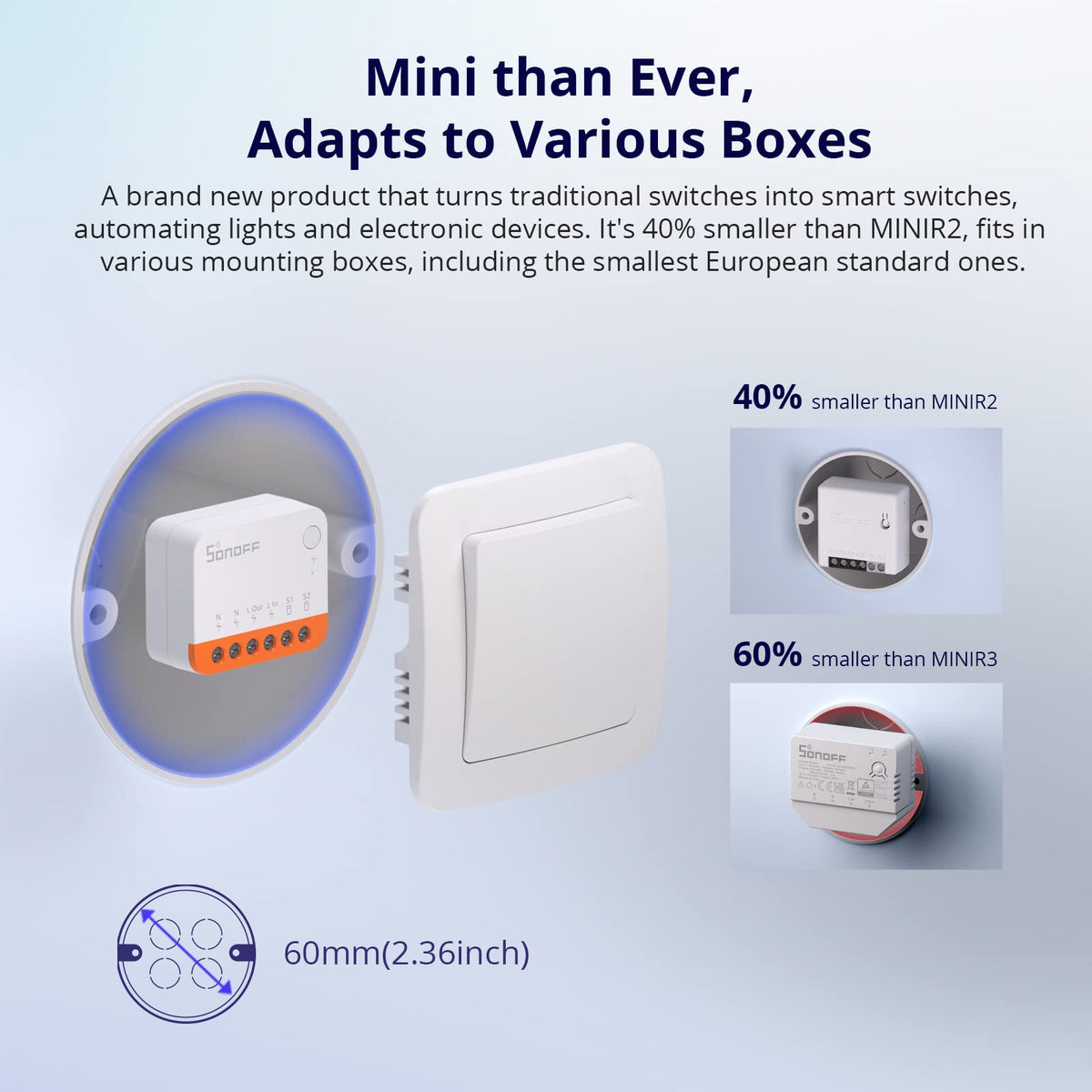 SONOFF MINIR4 detach relay mode shows independent control of switch and relay.
