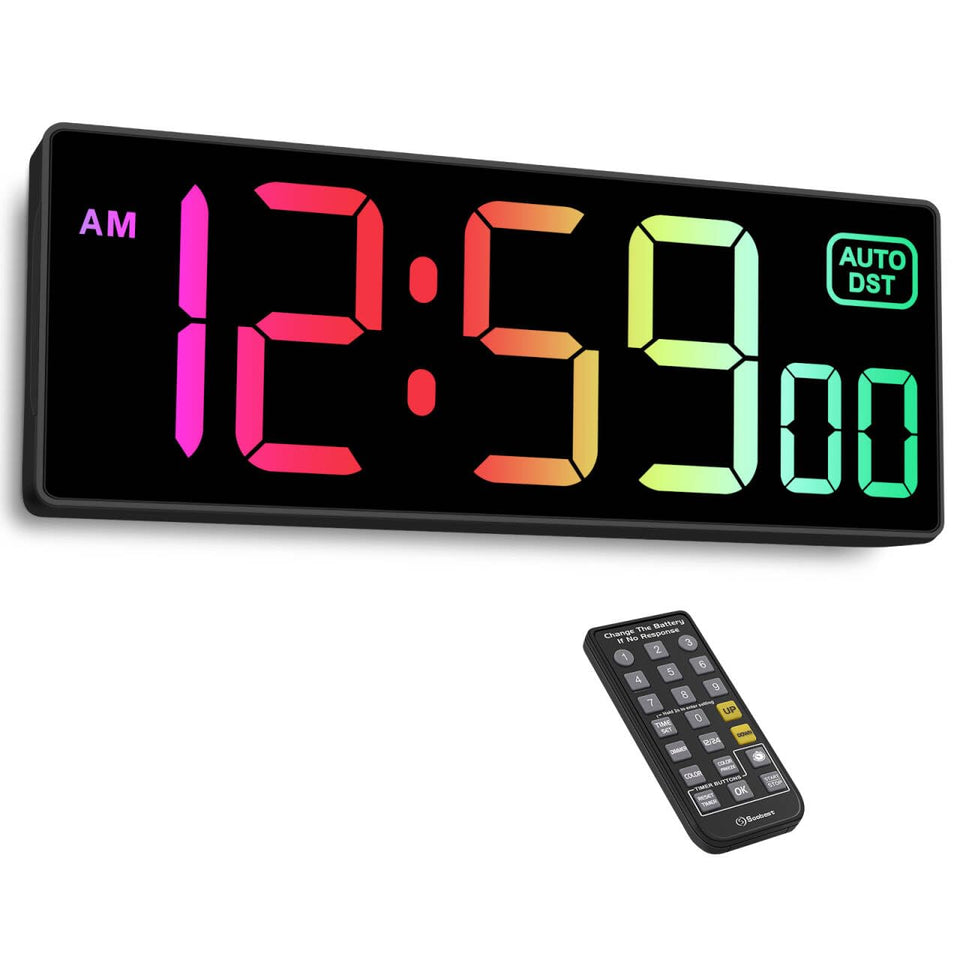 Soobest digital wall clock with a 10.2-inch display for easy viewing from across the room