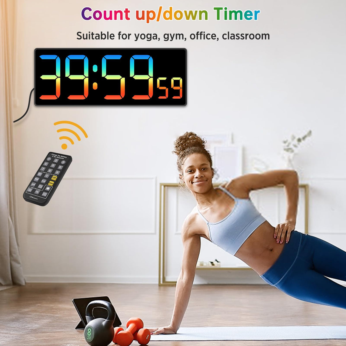 Soobest remote countdown timer for gym workouts or classroom activities