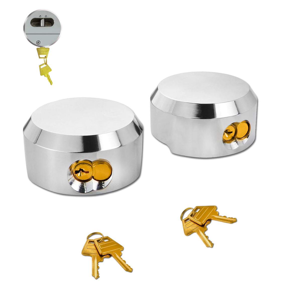 Soobool 6271 puck lock two-pack front view showing compact trailer security