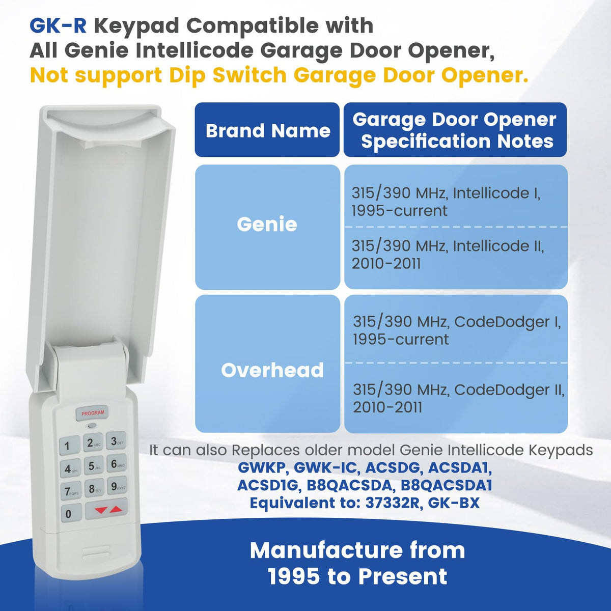 Soobool Genie keypad in use on a residential garage for quick access.