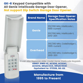 Soobool Genie keypad in use on a residential garage for quick access.
