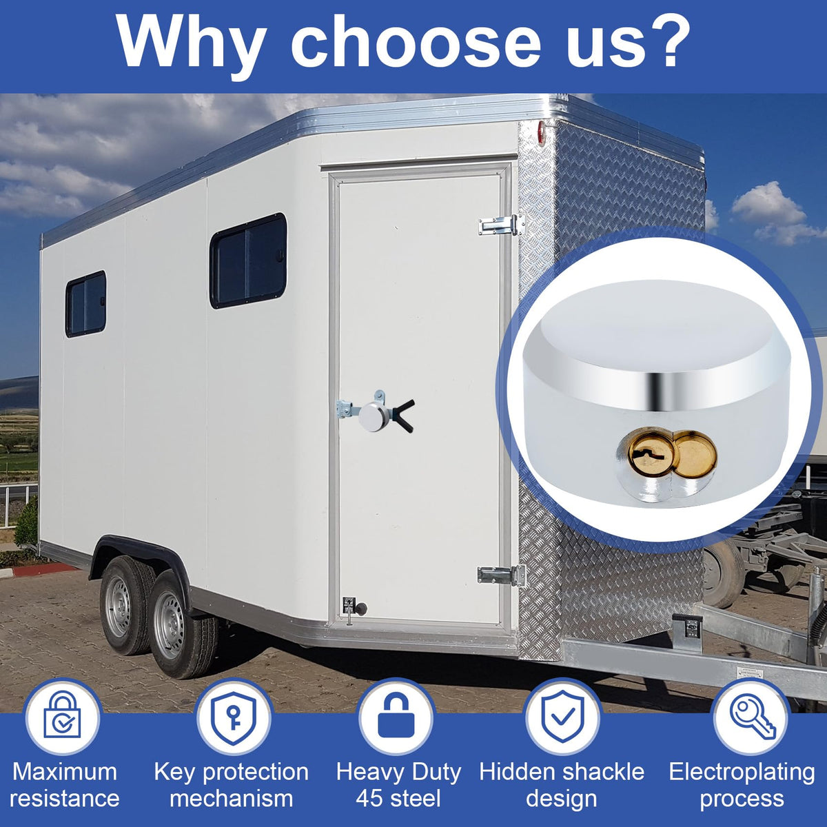 Soobool puck lock in trailer setup demonstrating versatile protection