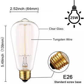 SooCooler Edison bulb clear glass with vintage filament enhances chandeliers