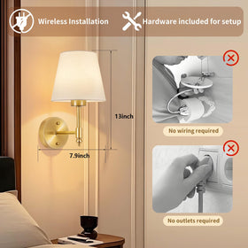 SoodMi wall sconce showing color temperature options for warm to cool light
