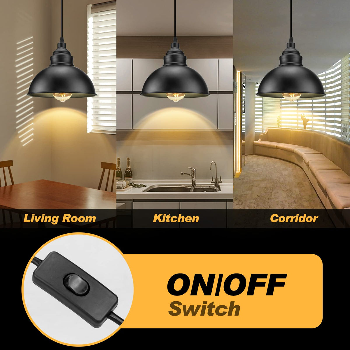 SoodMi pendant uses UL-listed E26 socket for safe bulb compatibility.