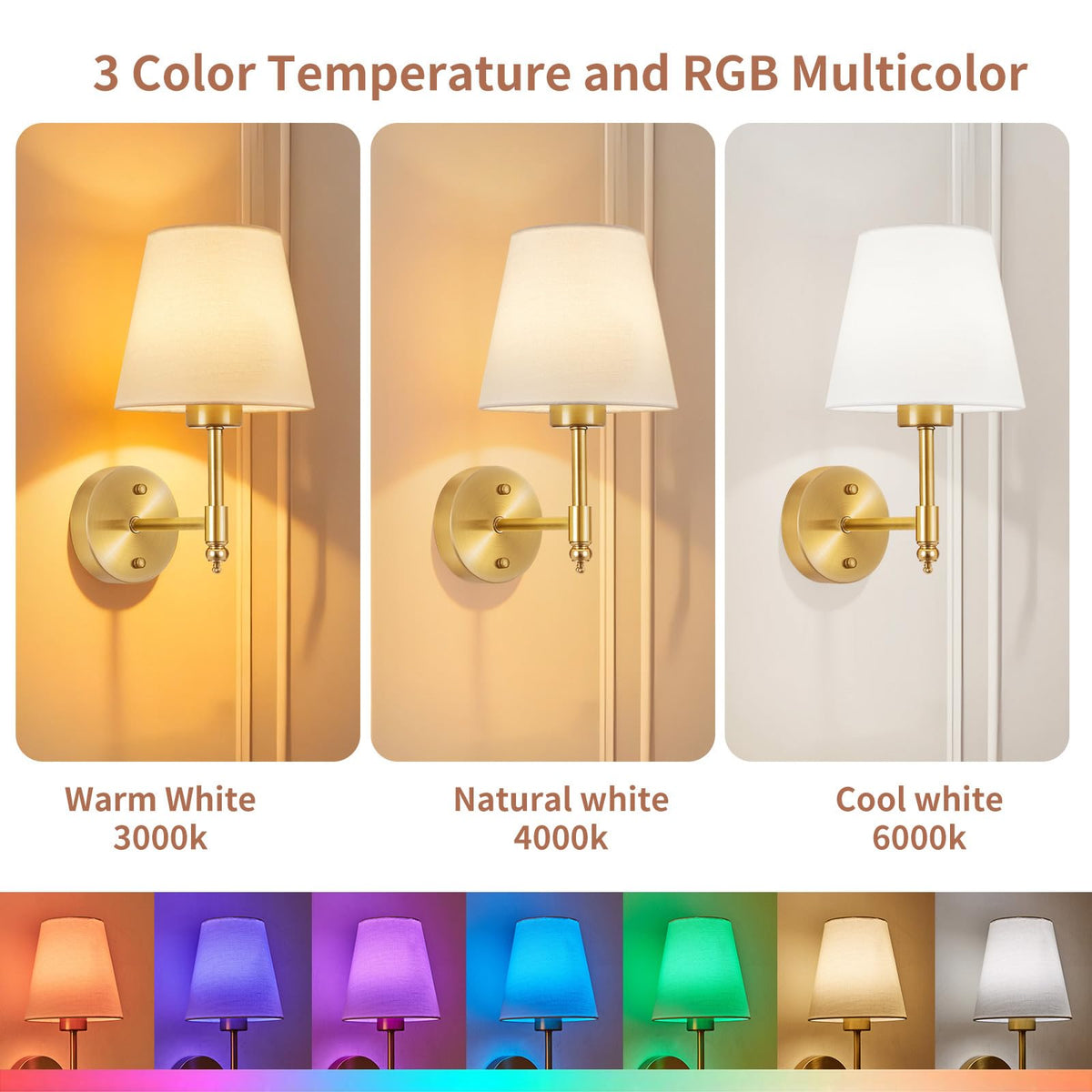SoodMi fabric lampshade and gold-tone stand in a modern frame