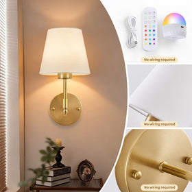 SoodMi wall sconce featuring remote control for convenient dimming